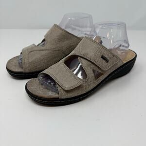 Fibelio Slide Sandals Women' 40 Tan Hallux Comfort Orthopedic Sandals EUC